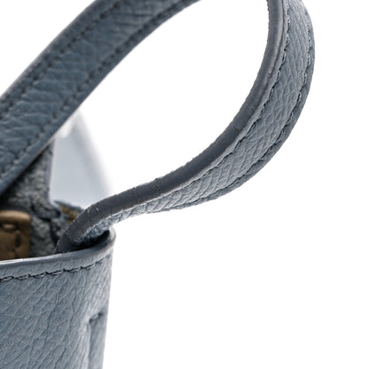 Celine Grained Shiny Calfskin Strap Clutch Slate Blue 9 of 9