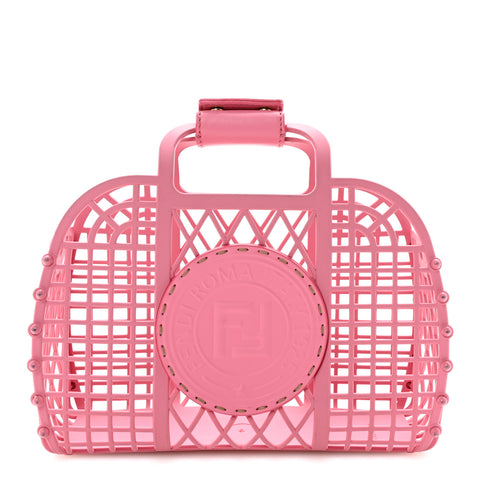 Recycled Plastic Vitello Liberty Matte Small Fendi Basket Rosa