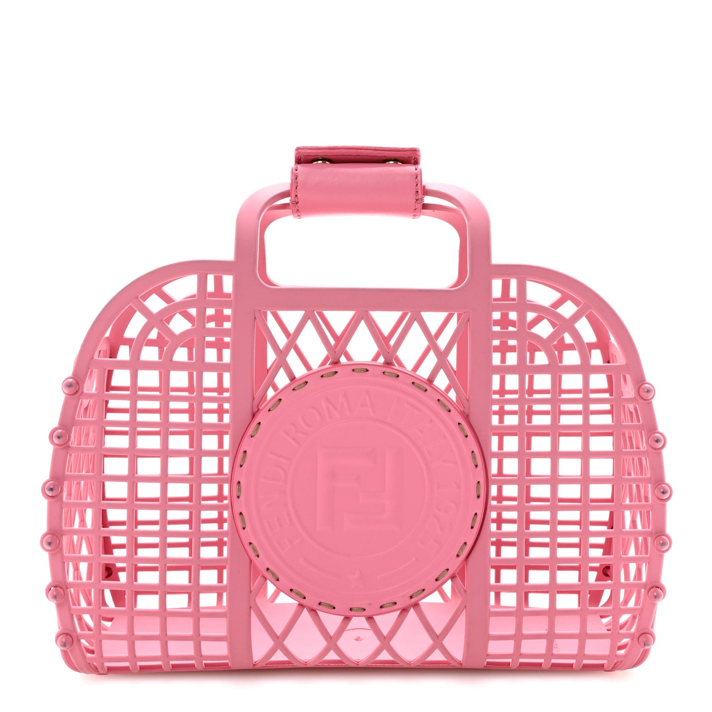 Recycled Plastic Vitello Liberty Matte Small Fendi Basket Rosa