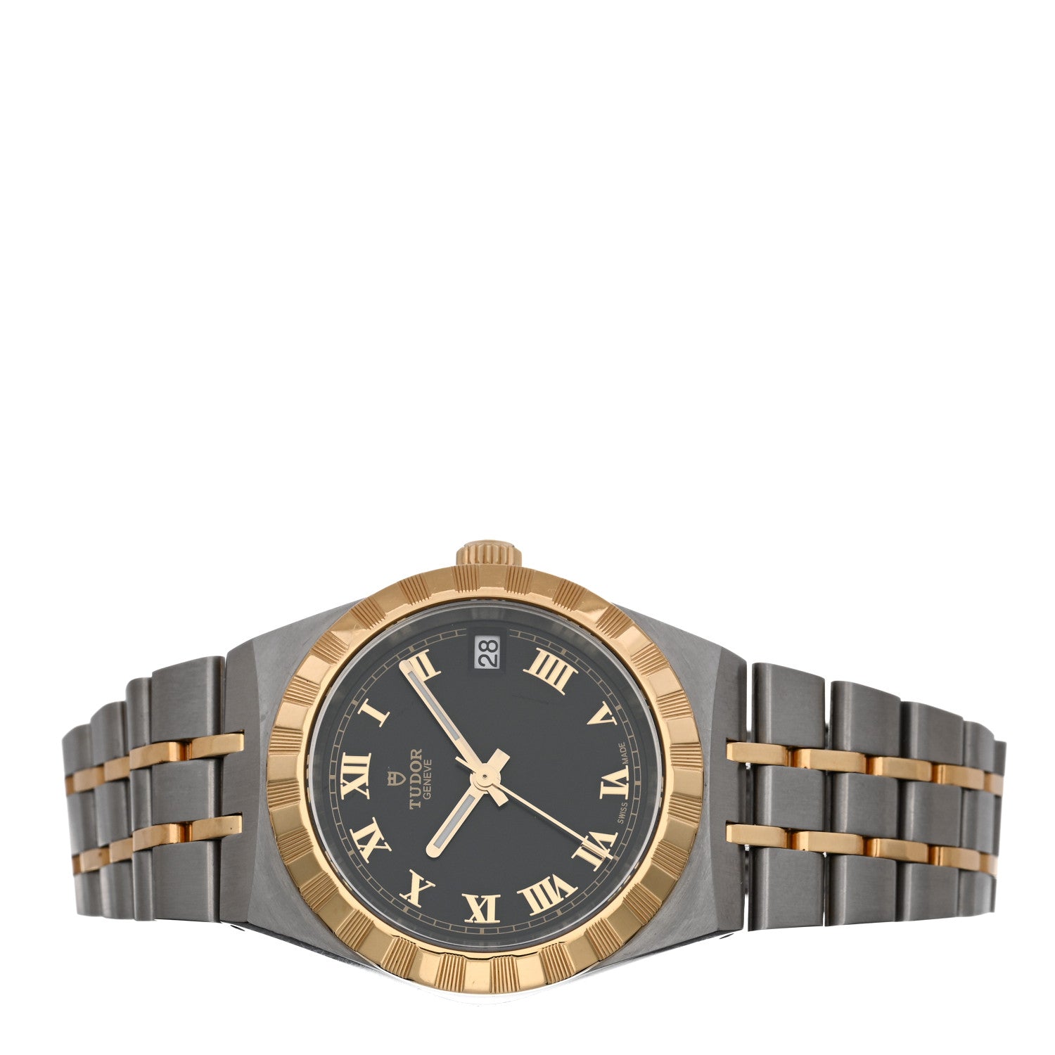 TUDOR Stainless Steel 18K Yellow Gold 34mm Royal Automatic Watch Black 28403 2 of 5