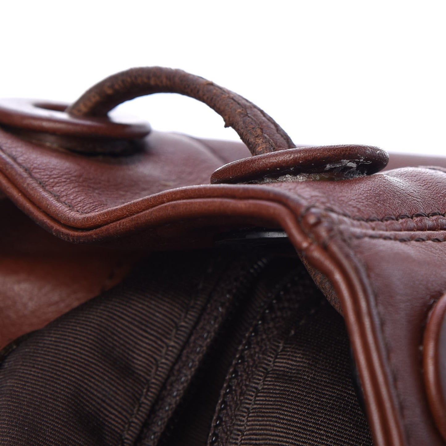 Calfskin Drawstring Backpack Brown