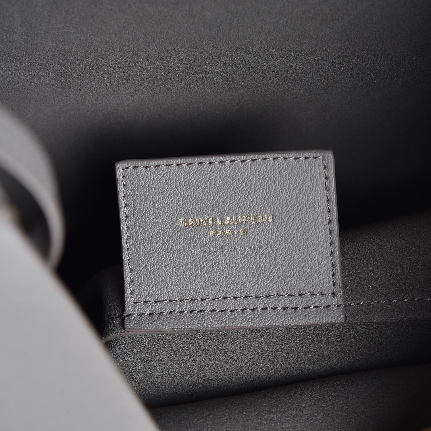 Saint Laurent Calfskin Medium Shopping Tote Oyster Grey 7 of 9