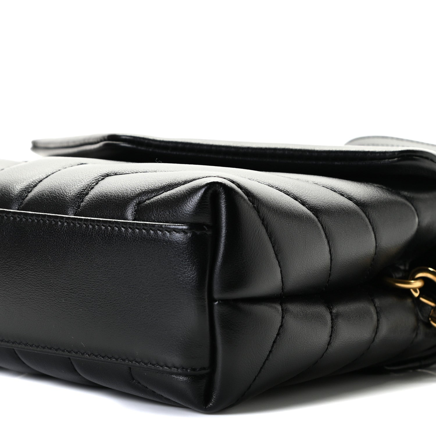 Saint Laurent Calfskin Y Quilted Monogram Toy Loulou Crossbody Bag Black 5 of 9