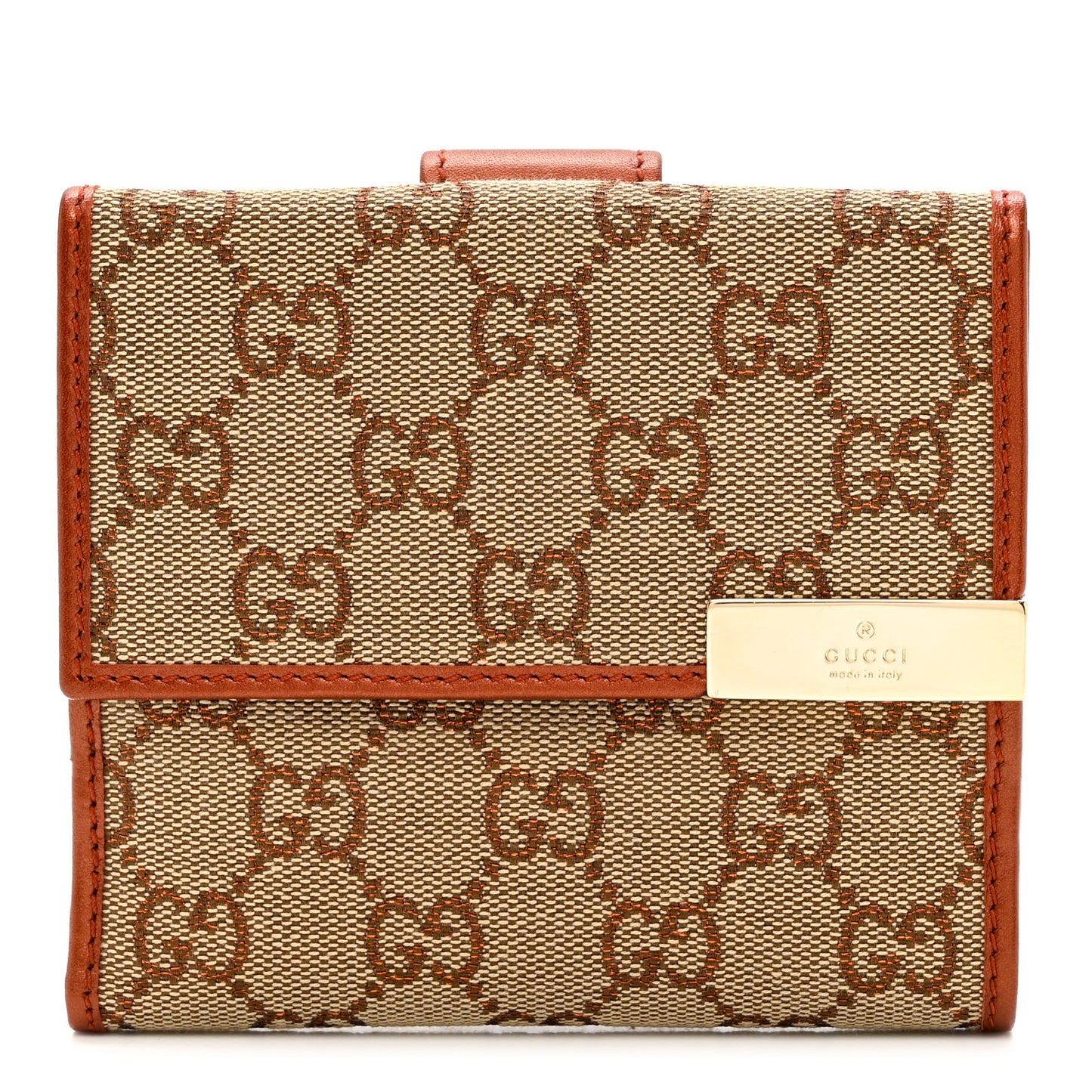 Monogram Metallic Calfskin Dice French Flap Wallet Bronze