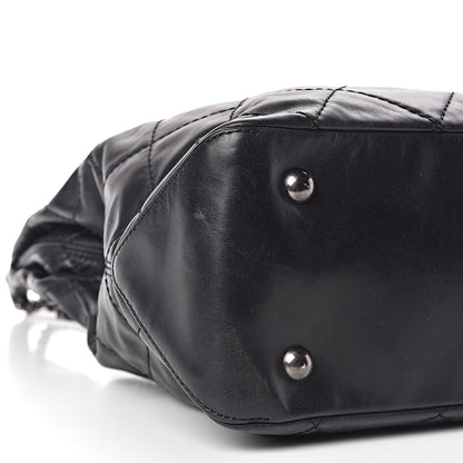 Chanel Aged Calfskin Quilted Coco Supple Hobo Black 9 of 10