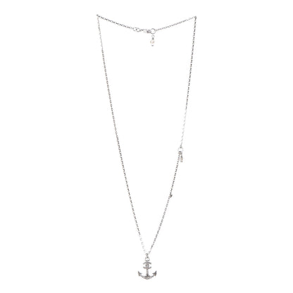 Chanel Crystal Anchor CC Pendant Necklace Silver 3 of 6
