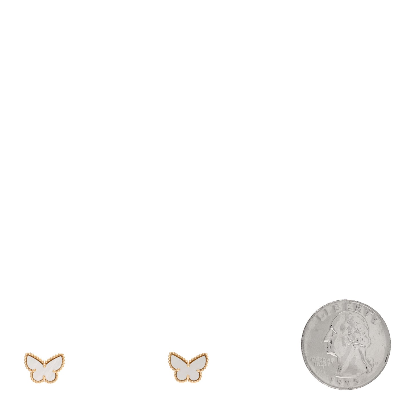 18K Yellow Gold Mother of Pearl Sweet Alhambra Butterfly Earrings