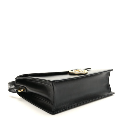 Gucci Textured Calfskin Medium Torchon GG Ring Shoulder Bag Black 4 of 9