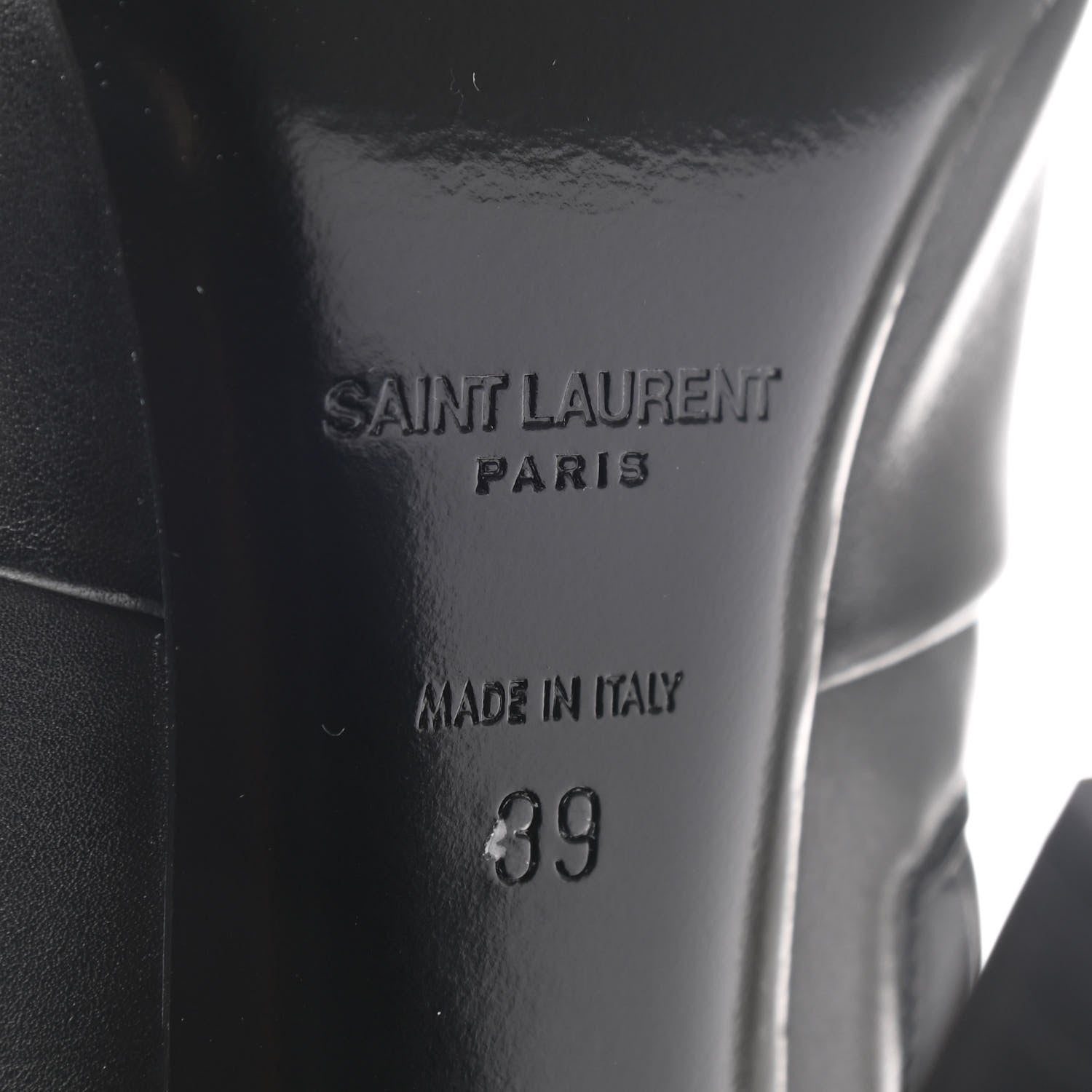 Saint Laurent Calfskin Moon Lace up Over The Knee Boots 39 Black 6 of 7