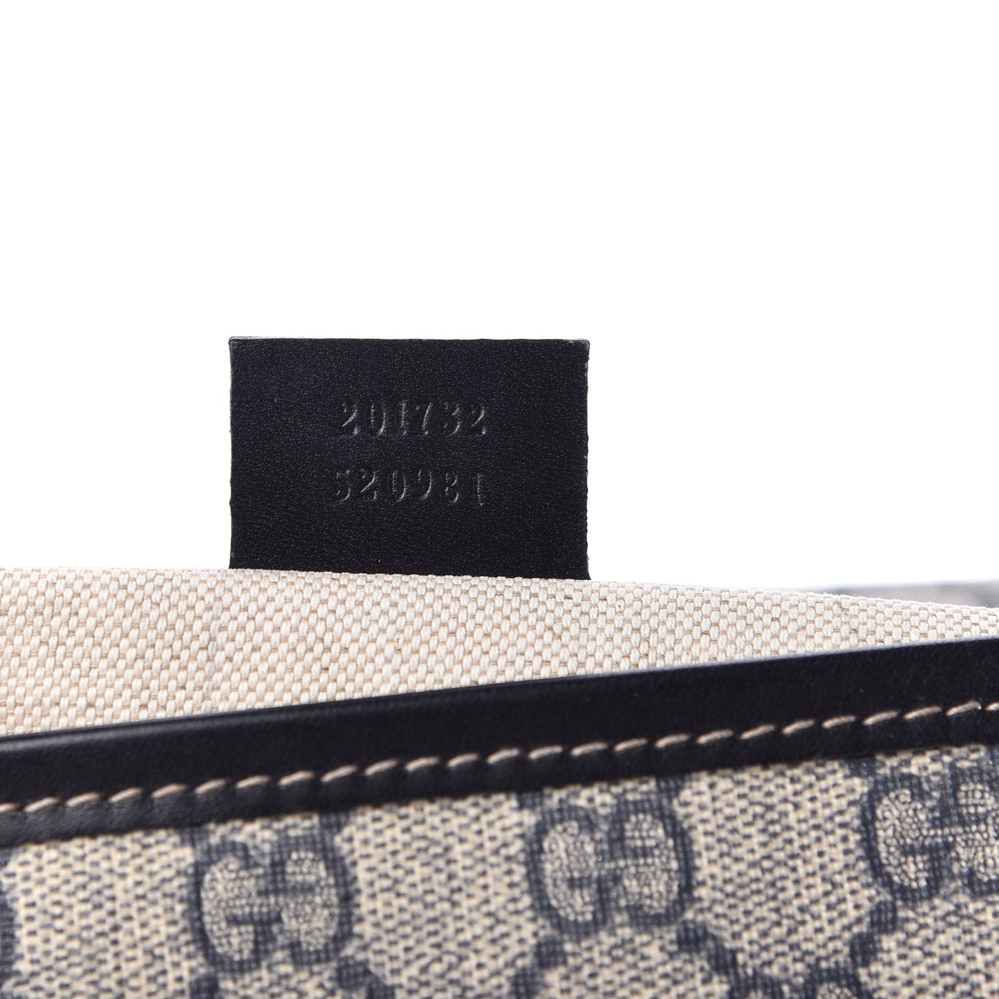GG Plus Monogram Medium Double Buckle Flap Messenger Bag Beige Navy