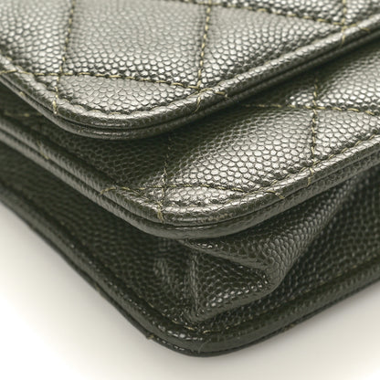 Chanel Caviar Quilted Coco First Phone Holder With Chain Khaki 9 of 10