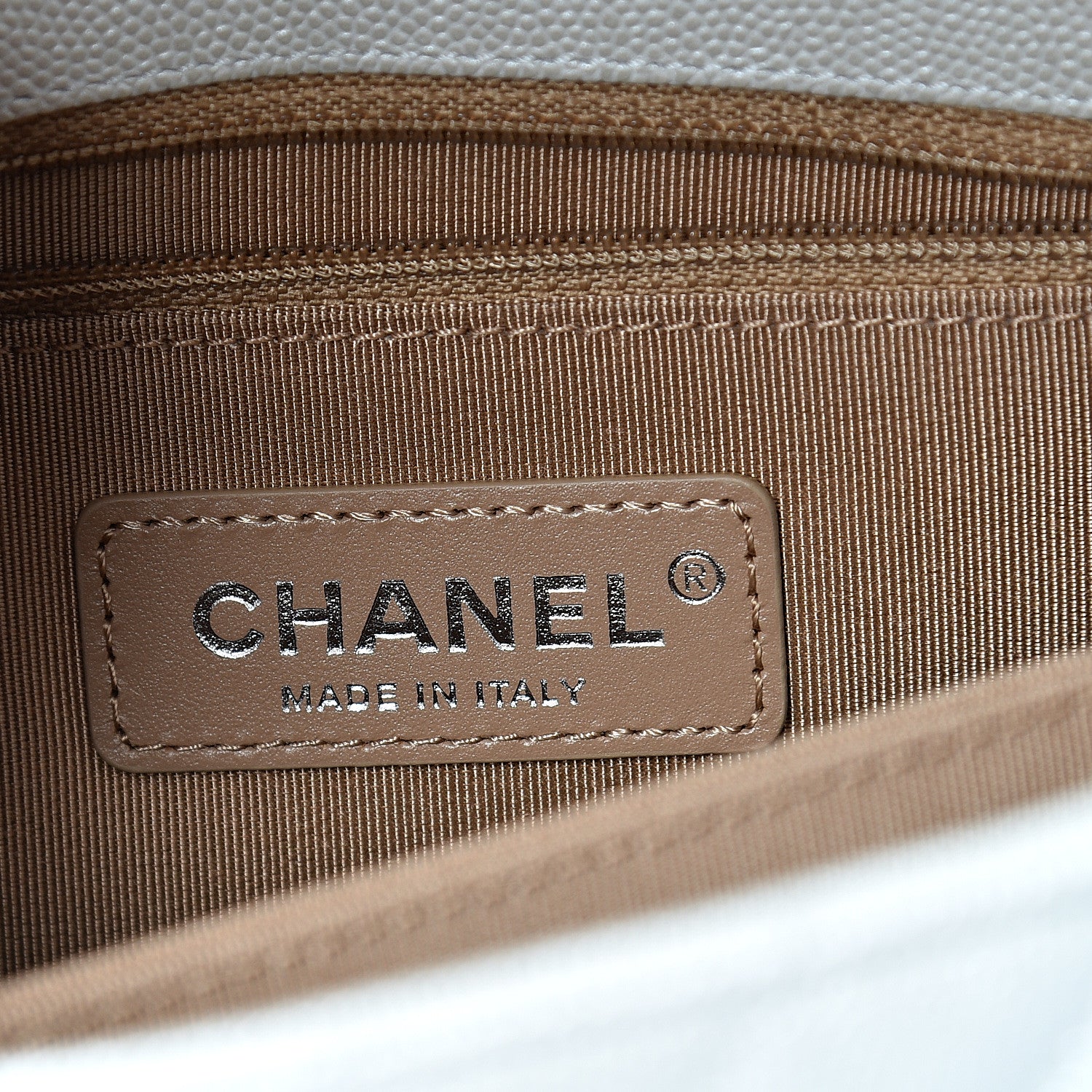 Chanel Iridescent Caviar Chevron Quilted Mini Coco Handle Flap White 5 of 11
