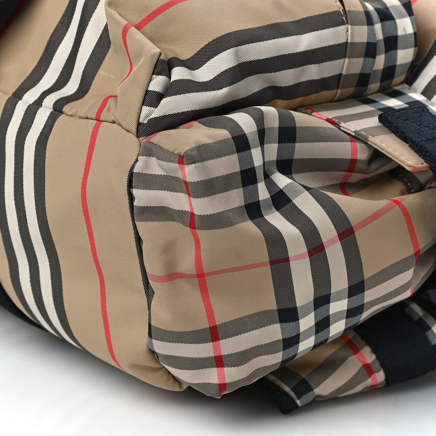 Burberry Nylon Icon Stripe Check Logo Print Backpack Natural 9 of 14