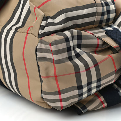 Burberry Nylon Icon Stripe Check Logo Print Backpack Natural 9 of 14