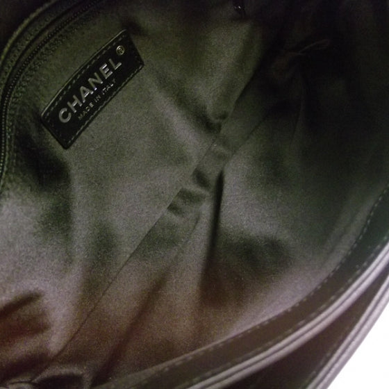 Lambskin Stitched Medium Flap Black
