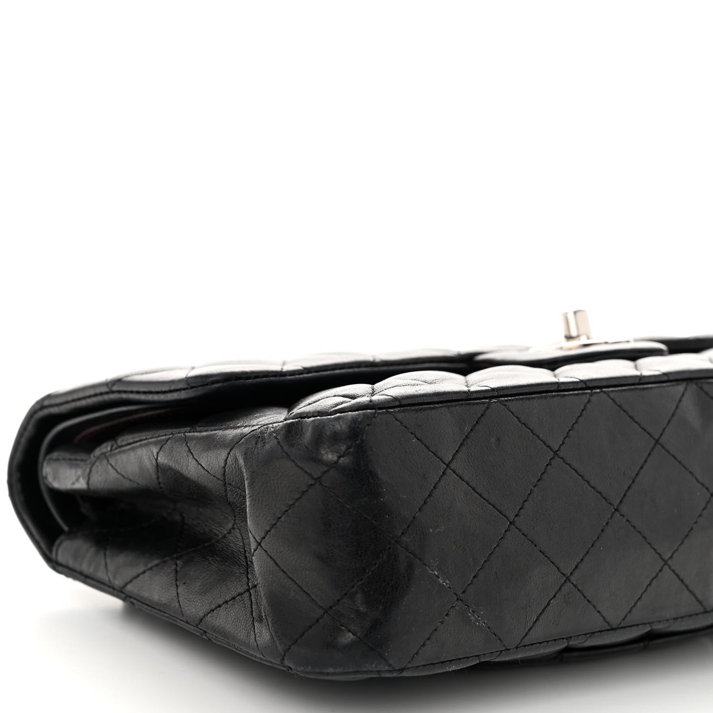 Lambskin Quilted Medium Double Flap Black
