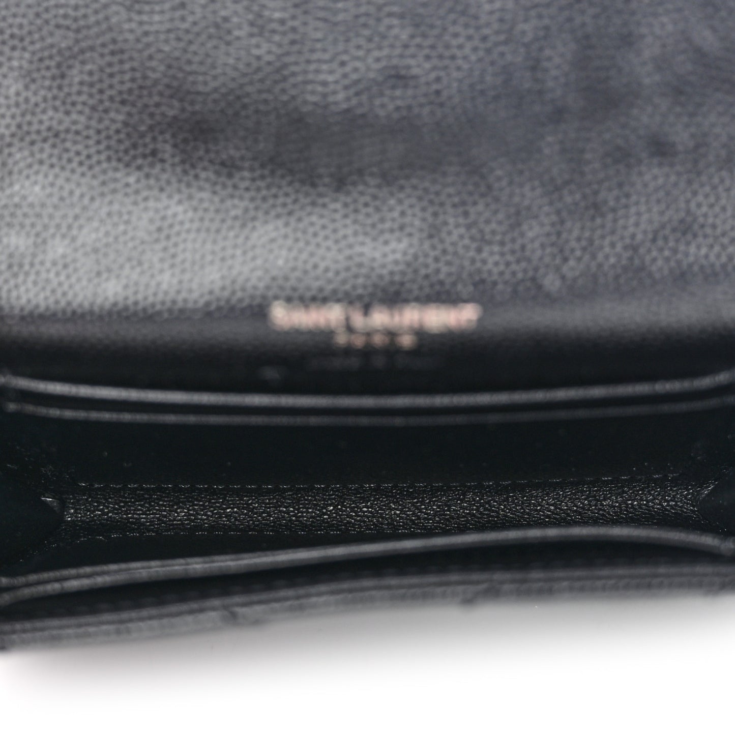 Grain De Poudre Matelasse Chevron Small Monochrome Monogram Envelope Wallet Black