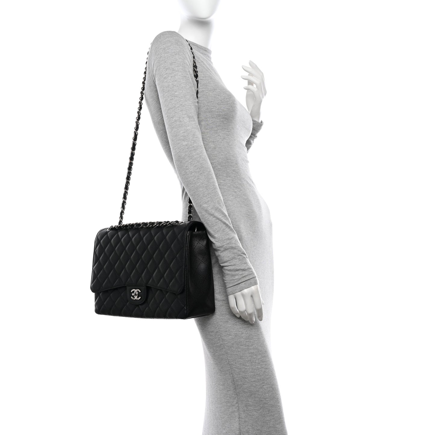 Caviar Quilted Maxi Single Flap Black