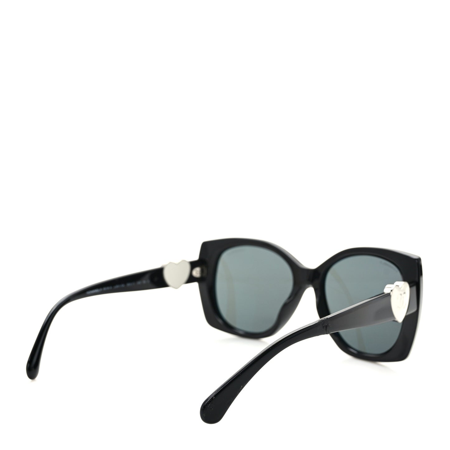 Acetate Square CC Heart Sunglasses 5519 Black
