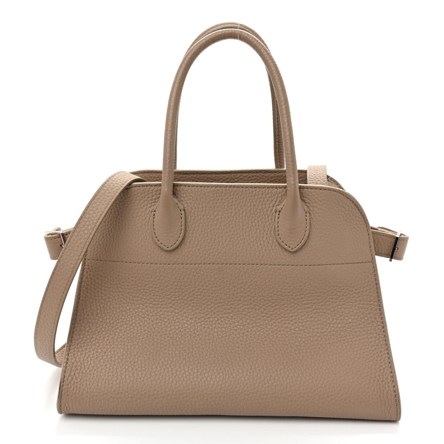 The Row Grained Calfskin Soft Margaux 10 Bag Dark Taupe 1 of 9