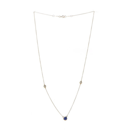 Tiffany 18K Yellow Gold Diamond Lapis Lazuli Elsa Peretti Color By The Yard Station Necklace 3 of 9