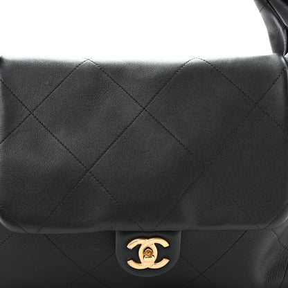 Chanel Shiny Calfskin Quilted Maxi Chain Hobo Black 8 of 13