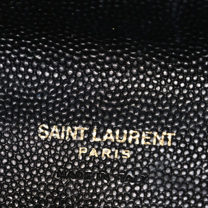 Saint Laurent Grain De Poudre Matelasse Chevron Small Monogram Envelope Wallet Black 6 of 7