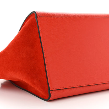Celine Drummed Calfskin Suede Medium Trapeze Vermillion 8 of 9
