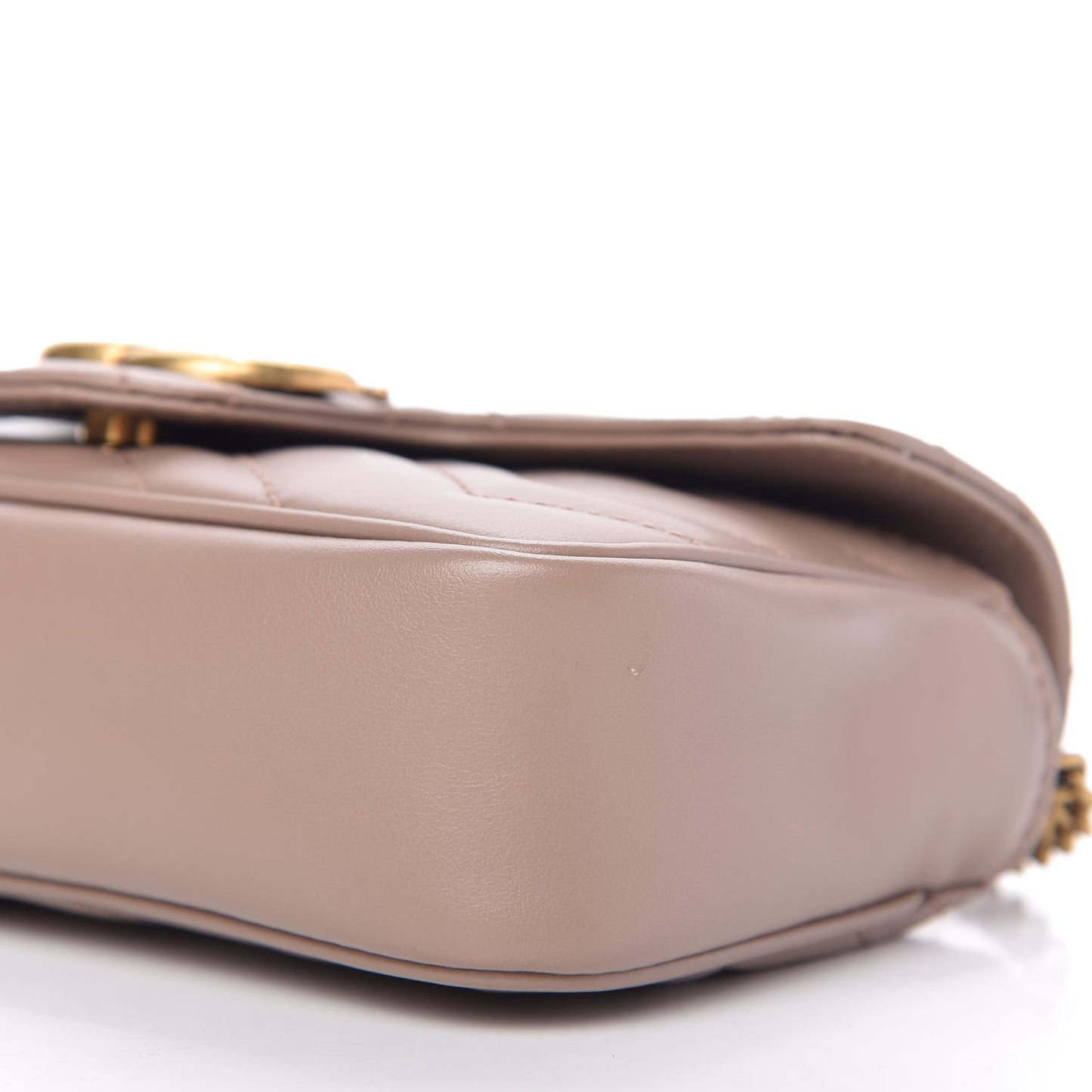 Calfskin Matelasse Super Mini GG Marmont Shoulder Bag Porcelain Rose