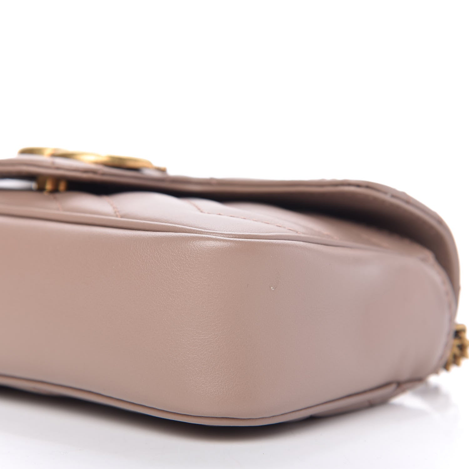 Gucci Calfskin Matelasse Super Mini GG Marmont Shoulder Bag Porcelain Rose 7 of 10