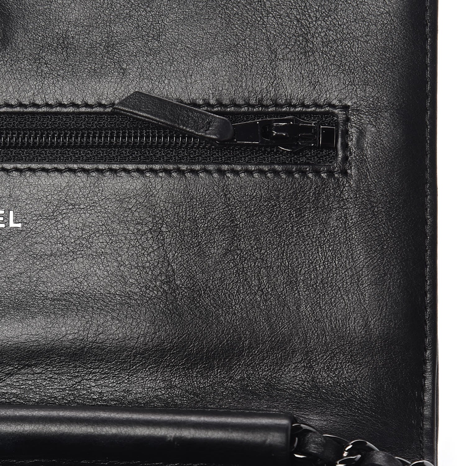 Chanel Calfskin Quilted Boy Wallet On Chain WOC So Black 12 of 17
