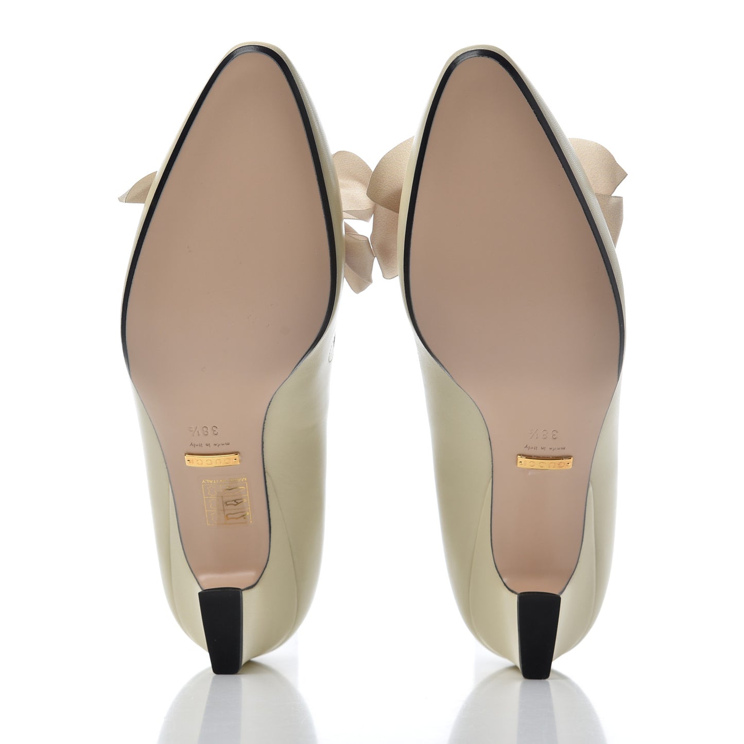 Malaga Kid Bow Berith Low Heel Pumps 38.5 Vintage White