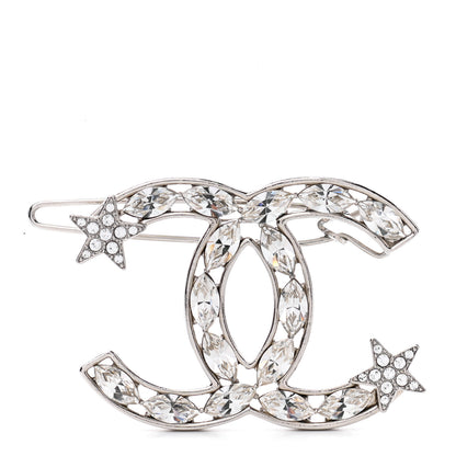 Chanel Crystal Starfall CC Hair Clip Silver 1 of 4