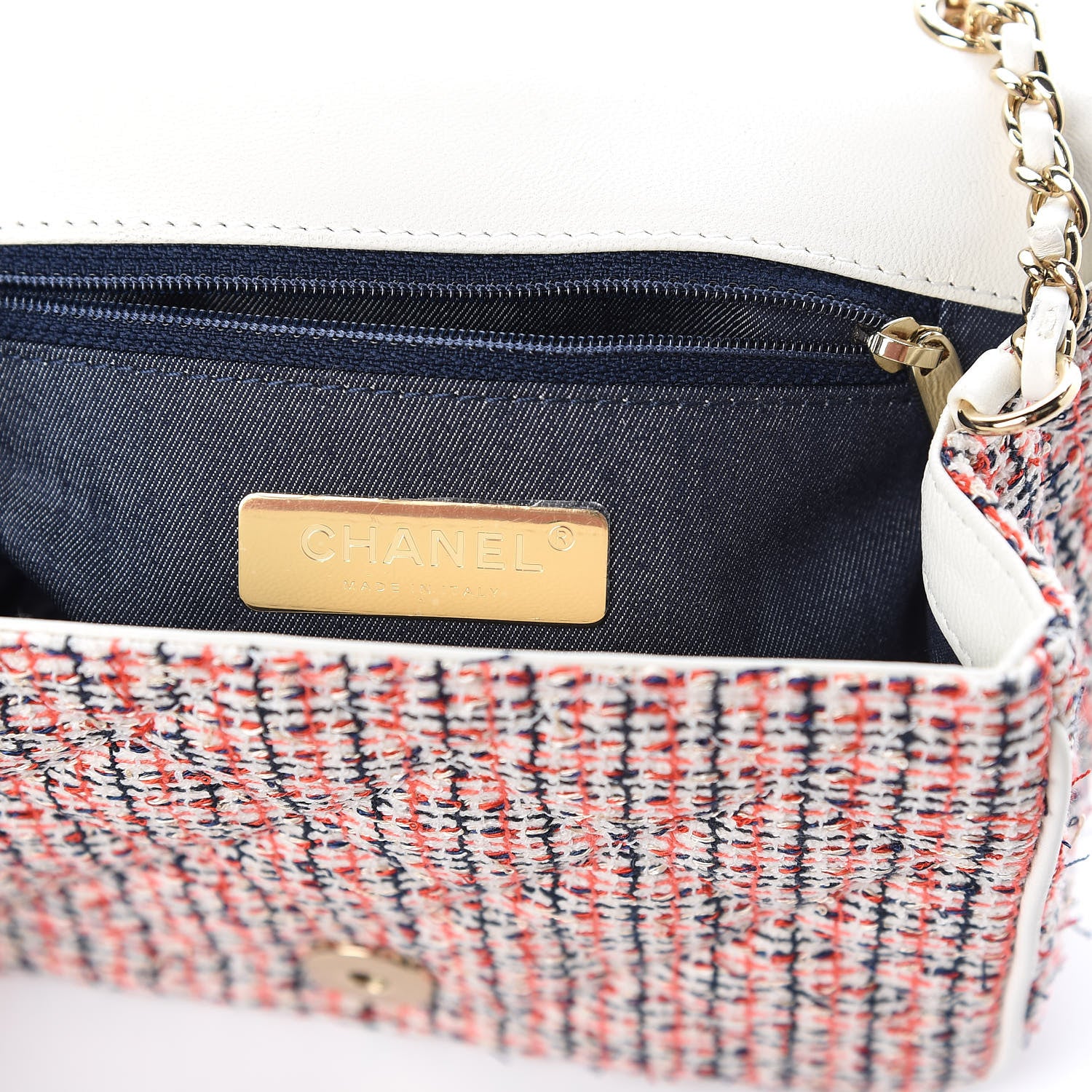 Chanel Tweed Lambskin Timeless Flap White 8 of 12