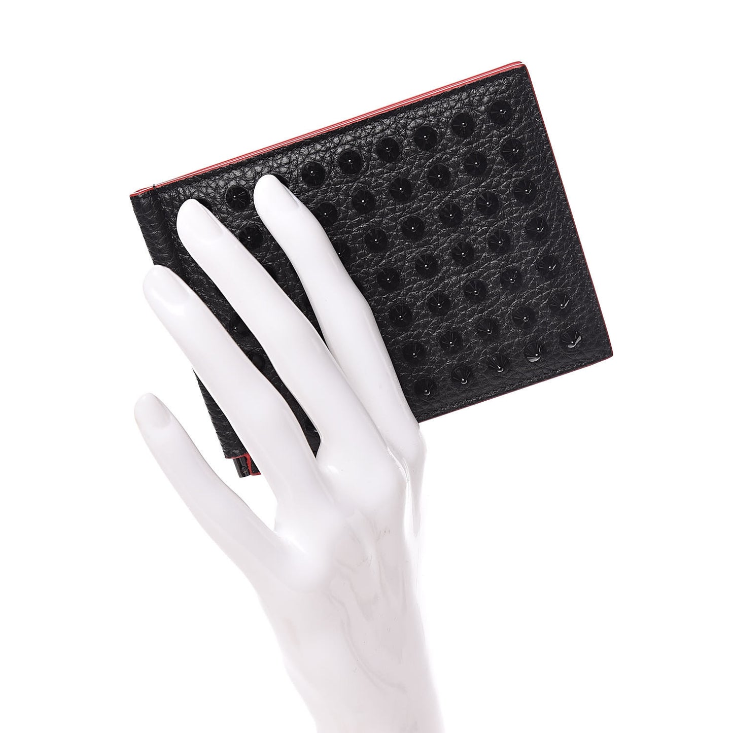 Calfskin Spike Bi-Fold Wallet Black
