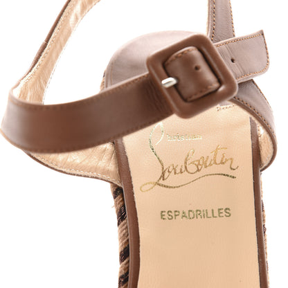 Christian Louboutin Calfskin New Duplice 120 Wedge Sandals 38 Cognac 7 of 10