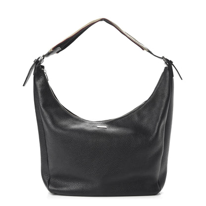 Burberry Grainy Calfskin Large Hobo Black 1 of 10
