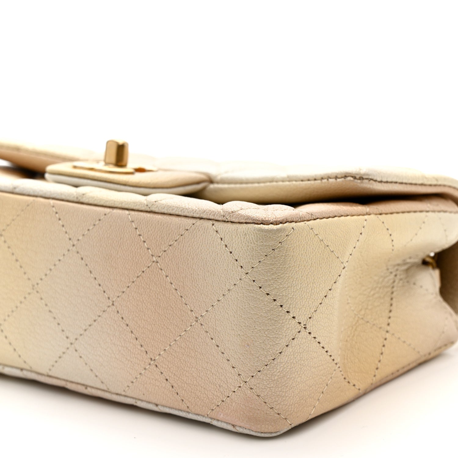 Chanel Metallic Goatskin Quilted Mini Rectangular Flap Gold 10 of 12
