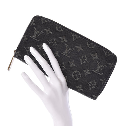 Louis Vuitton Denim Zippy Wallet Black 2 of 7