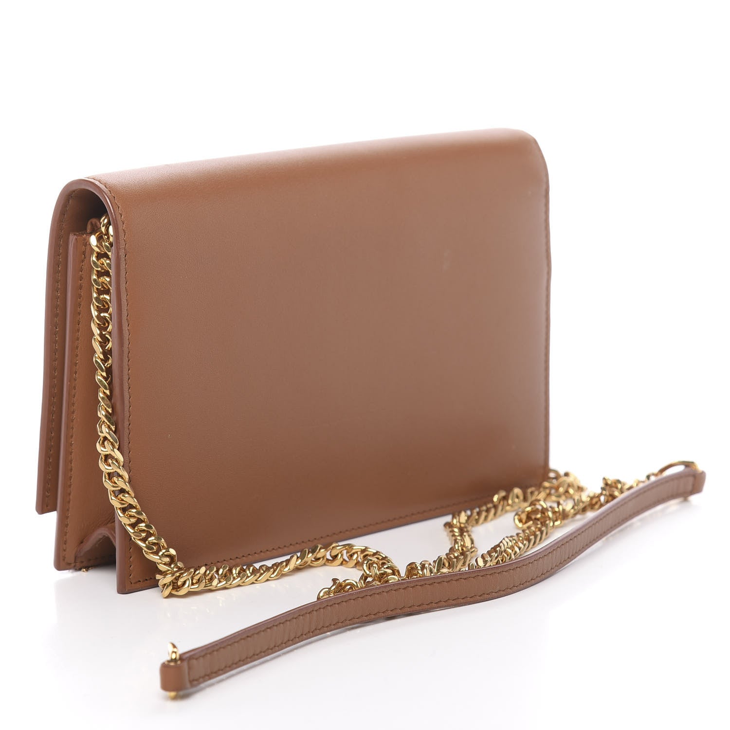 Saint Laurent Smooth Calfskin Classic Monogram Kate Tassel Chain Wallet Brown 3 of 11