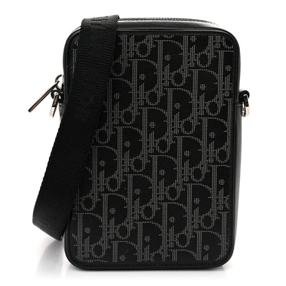 Christian Dior Calfskin Oblique Galaxy Perforated World Tour Messenger Pouch Black 1 of 10