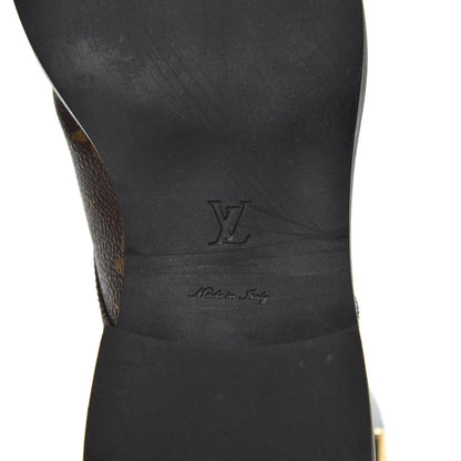 Louis Vuitton Calfskin Monogram Wonderland Flat Ranger Boots 38 Black 6 of 8