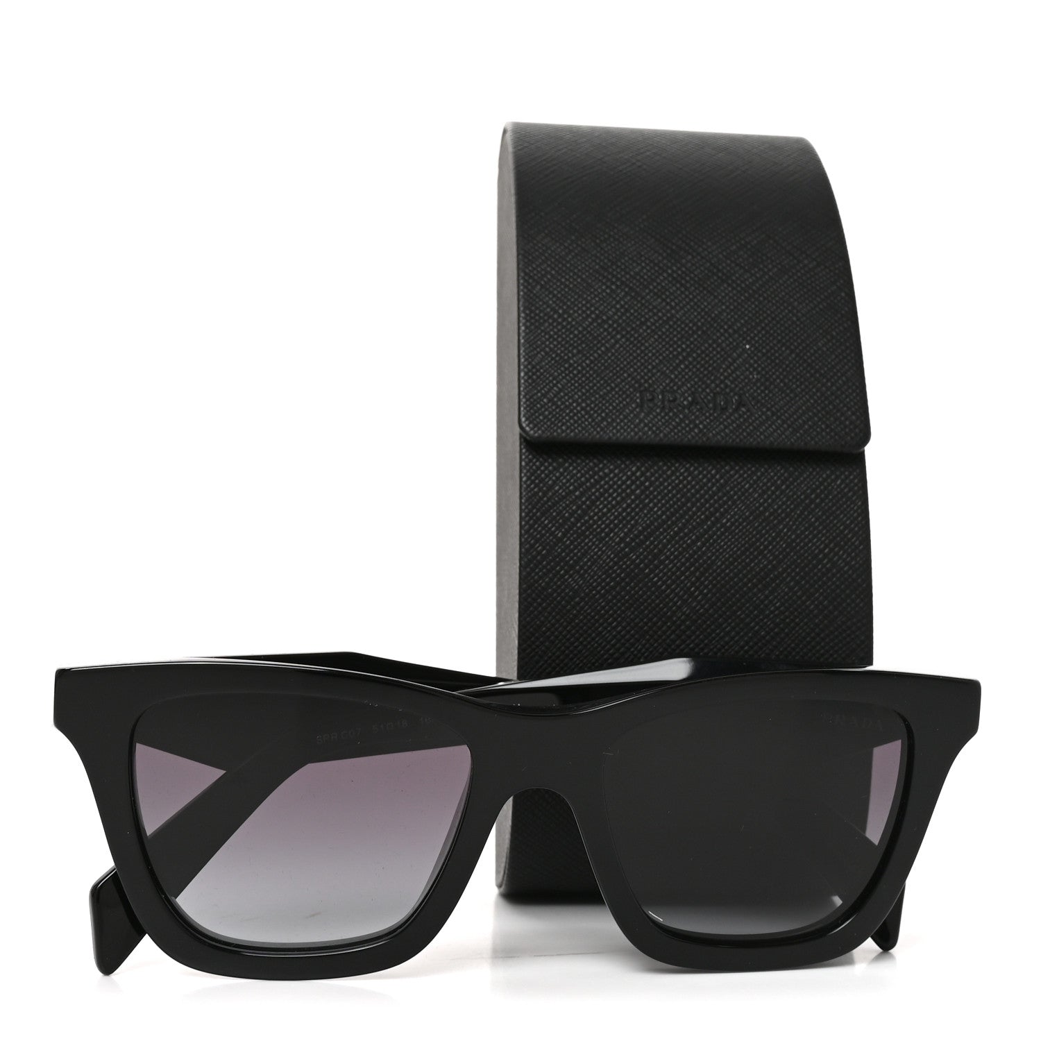 Prada Acetate Square Sunglasses SPR C07 Black 7 of 7