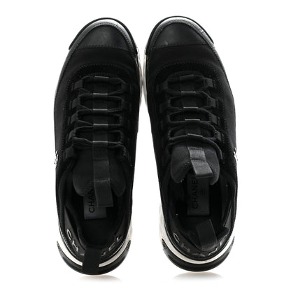 Chanel Velvet Calfskin Mixed Fibers Mens CC Sneakers 41 Black 4 of 18