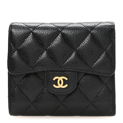 Chanel Caviar Quilted Compact Flap Wallet Black 1 of 8