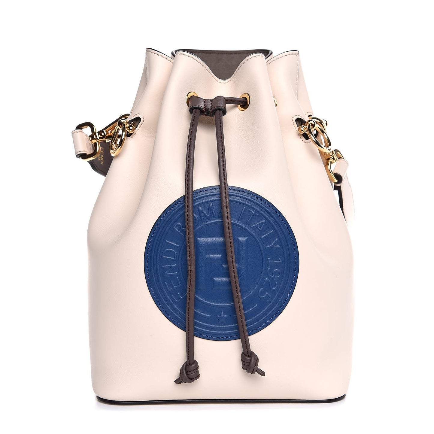 Vitello Century Matte F is Fendi Stamp Patch Bi-Color Grande Mon Tresor Bucket Bag Camelia Moresco Iris