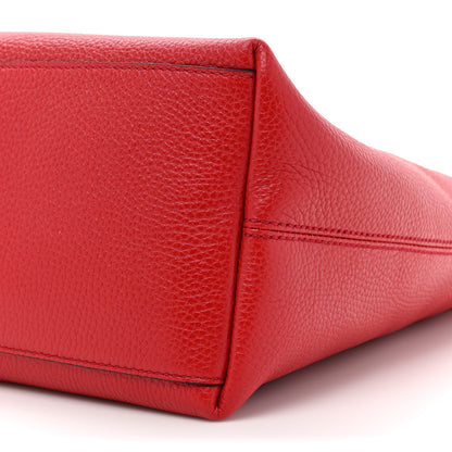 Gucci Pebbled Calfskin Medium Soho Chain Shoulder Bag Tabasco Red 8 of 9
