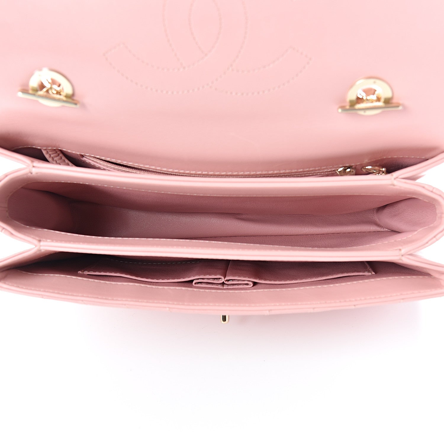 Chanel Lambskin Chevron Quilted Medium Trendy CC Dual Handle Flap Bag Pink 4 of 12