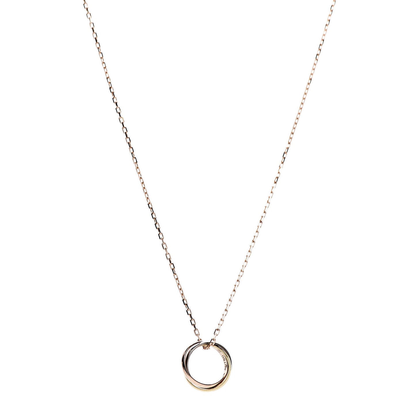 18K Pink Yellow White Gold Baby Trinity Pendant Necklace