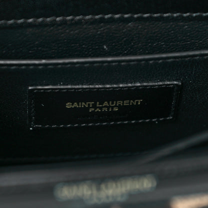 Saint Laurent Canvas Leopard Print Mini Classic Monogram Cassandra Top Handle Black 6 of 11